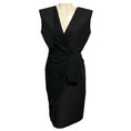Load image into Gallery viewer, Giambattista Valli Black Sleeveless V-Neck Wool and Silk Midi Dress