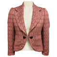 Load image into Gallery viewer, Roberto Cavalli Dusty Rose Metallic Wool Jacquard Jacket with Black Stone Buttons