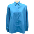 Load image into Gallery viewer, Loro Piana Bright Blue Eyelet Sleeve Cotton Blouse