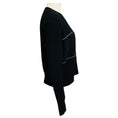 Load image into Gallery viewer, Peserico Black / Silver Shimmer Knit Cardigan Sweater with Monili