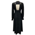 Load image into Gallery viewer, Maison Mayle Black Nerina Gathered Guipure Lace Trimmed Silk Jacquard Midi Dress