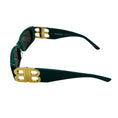 Load image into Gallery viewer, Balenciaga Green / Gold BB Logo Rectangular Shape Acetate Sunglasses