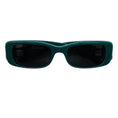 Load image into Gallery viewer, Balenciaga Green / Gold BB Logo Rectangular Shape Acetate Sunglasses