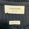 Load image into Gallery viewer, Thom Browne Navy Blue Fringed Cotton Knit Cardigan Sweater with Gold Anchor Buttons