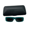 Load image into Gallery viewer, Balenciaga Green / Gold BB Logo Rectangular Shape Acetate Sunglasses