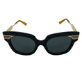 Load image into Gallery viewer, Gucci Black / Gold / Red / Green Web Detail GG Logo Oversized Acetate and Metal Sunglasses
