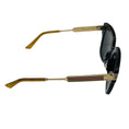 Load image into Gallery viewer, Gucci Black / Gold / Red / Green Web Detail GG Logo Oversized Acetate and Metal Sunglasses