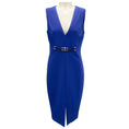 Load image into Gallery viewer, Versace Royal Blue 2011 Sleeveless V-Neck Crepe Midi Dress