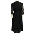 Load image into Gallery viewer, Giambattista Valli Black / Pink Floral Embroidered Velvet and Chiffon Midi Dress