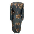Load image into Gallery viewer, Aquilano Rimondi Charcoal Grey / Brown Rose Jacquard Cocktail Dress