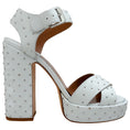 Load image into Gallery viewer, Laurence Dacade White Leather Rosange Studded Platform Sandals