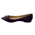Load image into Gallery viewer, Jimmy Choo Purple Crystal Embellished Pointed Toe Satin Flats