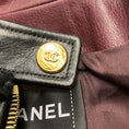 Load image into Gallery viewer, Chanel Black / Burgundy Belted Zip-front Leather Jacket
