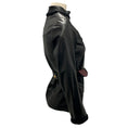 Load image into Gallery viewer, Chanel Black / Burgundy Belted Zip-front Leather Jacket