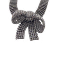 Load image into Gallery viewer, Balenciaga Silver Crystal Embellished Bow Necklace