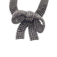 Load image into Gallery viewer, Balenciaga Silver Crystal Embellished Bow Necklace
