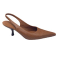 Load image into Gallery viewer, The Row Tan Pointed Toe Leather Slingback Pumps
