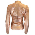 Load image into Gallery viewer, Ralph Lauren Collection Rose Gold Metallic Snakeskin Leather Blazer
