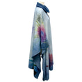 Load image into Gallery viewer, Avant Toi Light Blue Multi Fall Winter 2023 Collection Hand Painted Flower Lake Wool and Cashmere Knit Cape