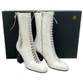Load image into Gallery viewer, Laurence Dacade White Leather Lace Up Jill Boots