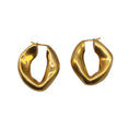 Load image into Gallery viewer, Celine Gold Plated Brass Swirl Hoop Earrings
