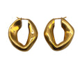 Load image into Gallery viewer, Celine Gold Plated Brass Swirl Hoop Earrings
