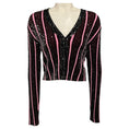Load image into Gallery viewer, Missoni Pink / Black / Silver Sequined Striped Knit Cardigan Sweater