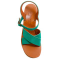 Load image into Gallery viewer, K.Jacques Emerald Green Suede Gukara Criss Cross Cork Wedge Sandals