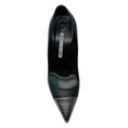 Load image into Gallery viewer, Manolo Blahnik Black / Silver Metallic Embossed Cap Toe Leather Pumps