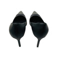 Load image into Gallery viewer, Manolo Blahnik Black / Silver Metallic Embossed Cap Toe Leather Pumps