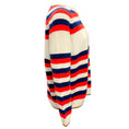 Load image into Gallery viewer, Sonia Rykiel Ivory / Red / Blue Striped Cashmere Knit Pullover Sweater