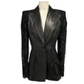 Load image into Gallery viewer, Alexander McQueen Black Lace Trimmed Lamb Leather Blazer