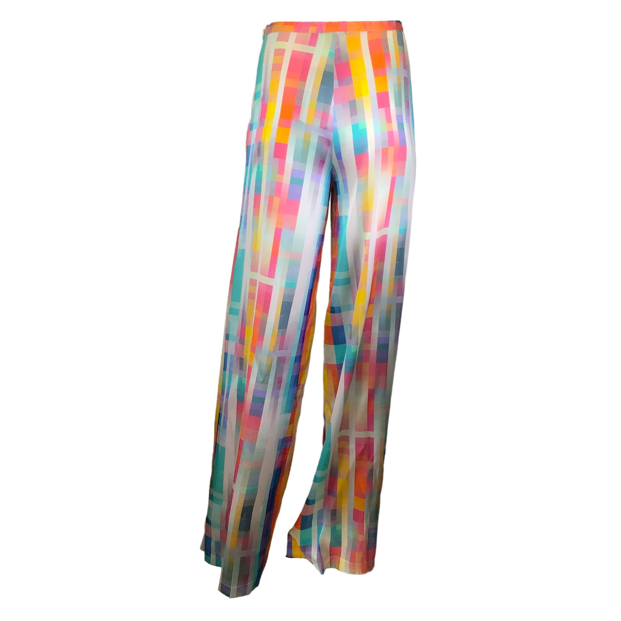 DMN Multicolor Hailey Silk Straight Pants