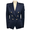Load image into Gallery viewer, Balmain Navy Blue Double Breasted Wool Blazer with Silver Buttons