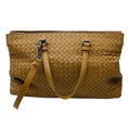 Load image into Gallery viewer, Bottega Veneta Tan Intrecciato Woven Leather Double Top Handle Tote Handbag with Shoulder Strap