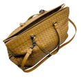 Load image into Gallery viewer, Bottega Veneta Tan Intrecciato Woven Leather Double Top Handle Tote Handbag with Shoulder Strap