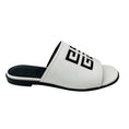 Load image into Gallery viewer, Givenchy White 4G Logo Cut Out Leather Flat Mule Slide Sandals