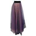 Load image into Gallery viewer, Talbot Runhof Purple Sequined Mesh Tulle Maxi Skirt