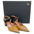 Load image into Gallery viewer, Laurence Dacade Camel / Black Leather Kane Ankle Strap Pumps