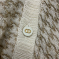 Load image into Gallery viewer, Christian Dior Cream / Gold Cashmere Houndstooth Cardigan Sweater