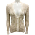 Load image into Gallery viewer, Christian Dior Cream / Gold Cashmere Houndstooth Cardigan Sweater