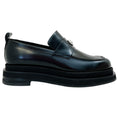 Load image into Gallery viewer, Simone Rocha Black Polished Leather Loafers with Pearl Embellishment