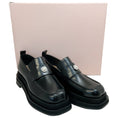 Load image into Gallery viewer, Simone Rocha Black Polished Leather Loafers with Pearl Embellishment