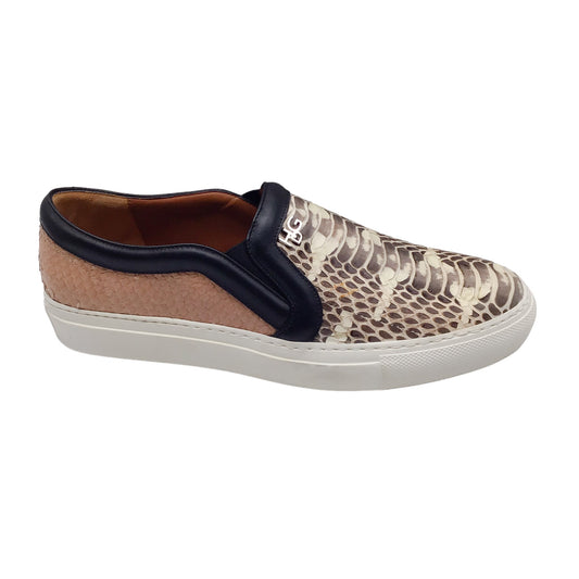 Givenchy Brown / Black Snake Print Slip-On Sneakers