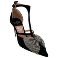 Load image into Gallery viewer, Laurence Dacade Black Suede Faye Pumps with Strass Bow