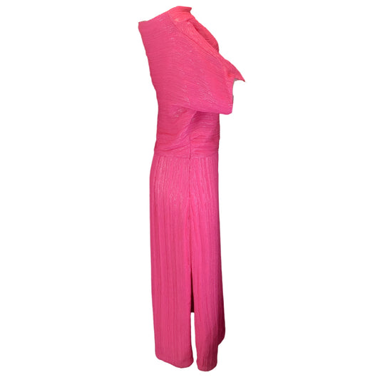 Rachel Comey Hot Pink Sequined One Shoulder Midi Dress