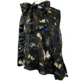 Load image into Gallery viewer, Sacai Black Multi Floral Sleeveless Tie Neck Blouse