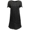 Load image into Gallery viewer, Chanel Black Tweed Dress with Piping and Fringe