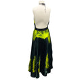 Load image into Gallery viewer, Alexandre Vauthier Black / Acid Green Pleated Satin Halter Dress