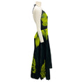 Load image into Gallery viewer, Alexandre Vauthier Black / Acid Green Pleated Satin Halter Dress